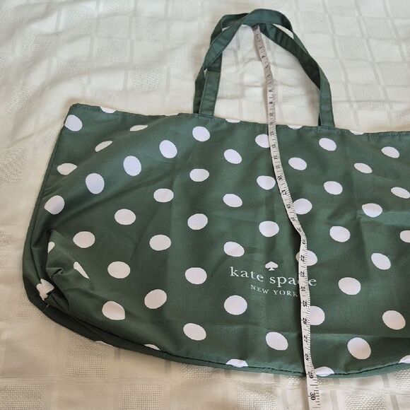 Kate Spade Dark Green and White Polka Dot Reusable Shopping  Tote - Picture 9 of 16